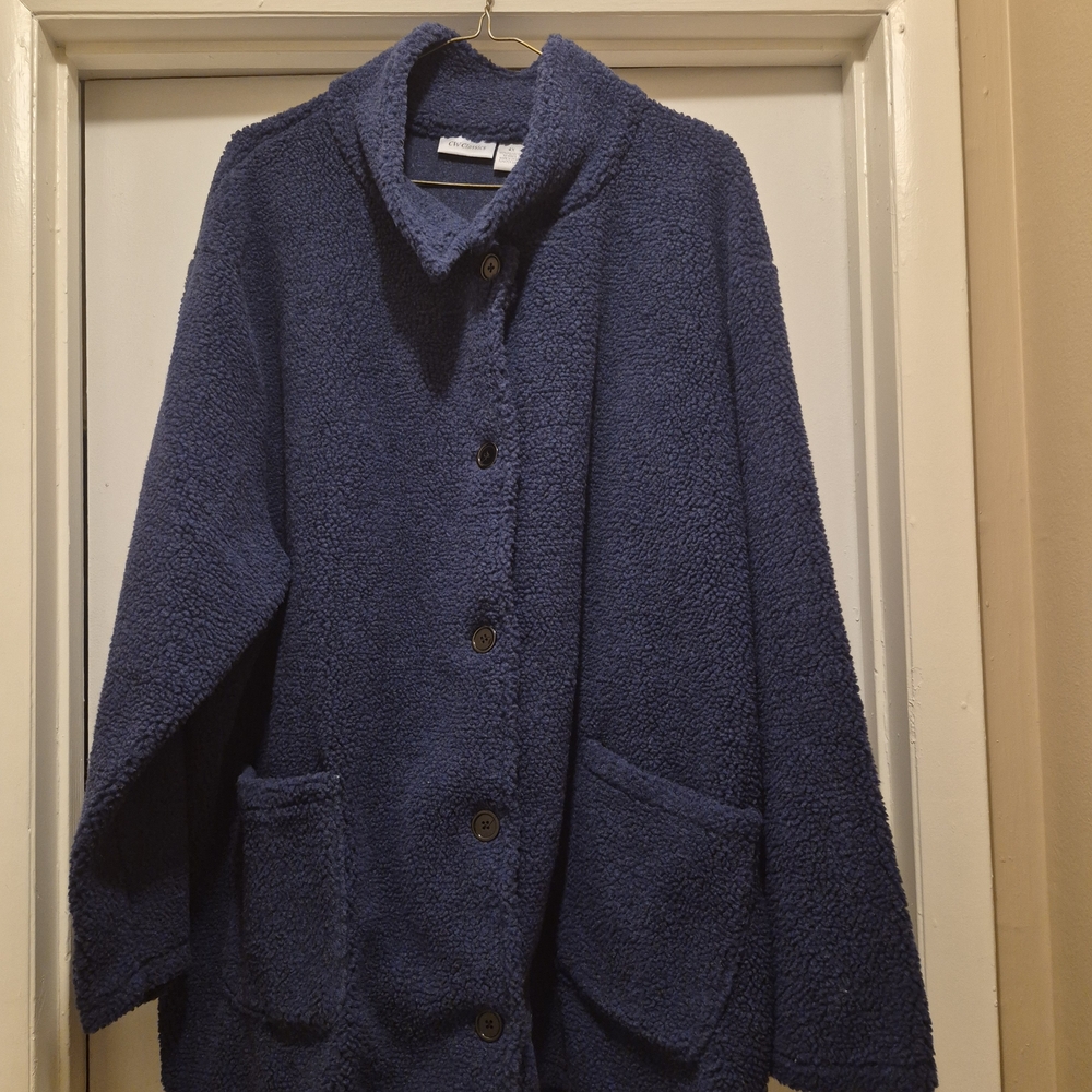 Navy Teddy Jacket for Women